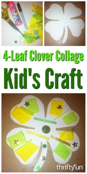 Four-Leaf Clover Collage Craft for Kids | ThriftyFun