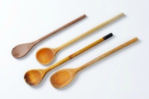 A collection of wooden spoons.