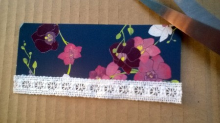 Card and Lace Bookmark - one edge done