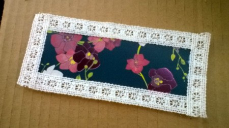 Card and Lace Bookmark - repeat with other long edge and then do both short ends