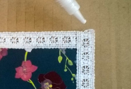 Card and Lace Bookmark - use glue on cut edges of lace to prevent fraying