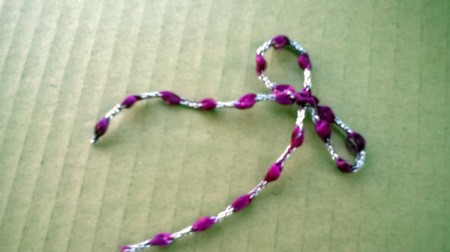 Card and Lace Bookmark - tie ribbon or cord in a bow