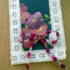 Card and Lace Bookmark - flowered bookmark