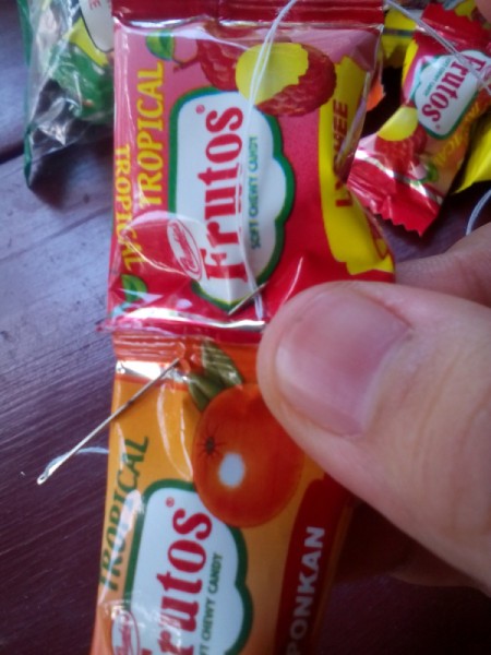 Candy Garland - stitch together being careful not to pierce candy compartment