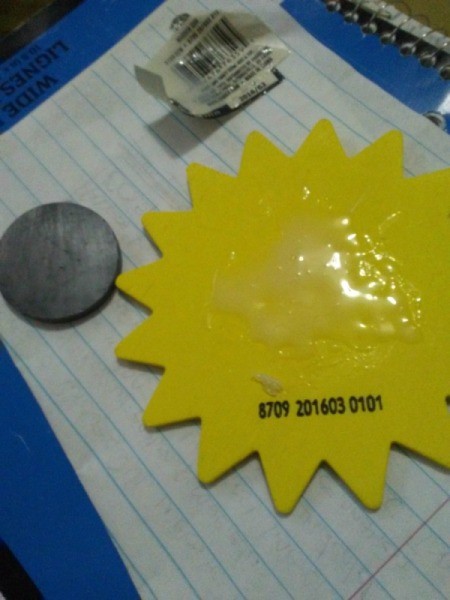 A photo magnet made with Modge-Podge.