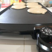 Pancakes on an electric griddle.