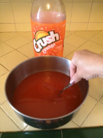 Mixing soda in bowl