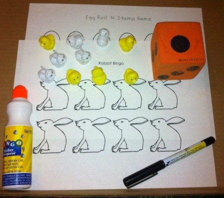 Printable Easter Bingo and Stamp Games - supplies