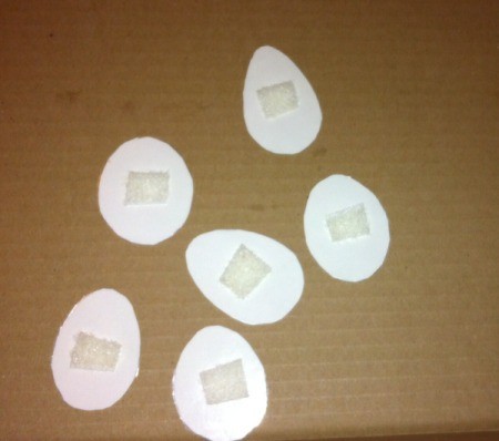 Simple Paper Easter Egg Match - Velcro attached to backs of eggs