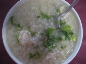 Chicken and Rice Porridge in bowl.