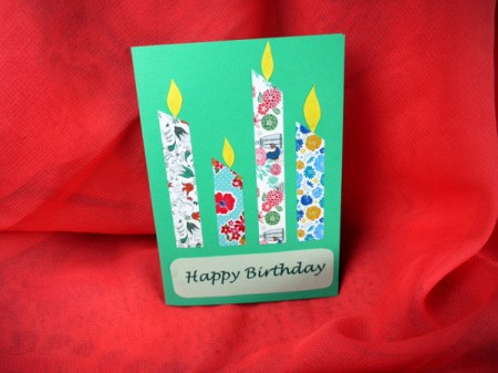 Candle Birthday Card - glue flames above candles