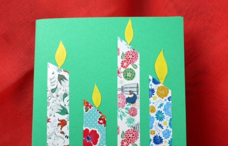 Candle Birthday Card - close up of candles with flames
