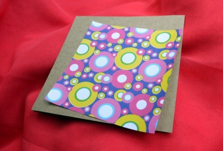 Birthday Parcel Card - Cut a piece of gift wrap slightly smaller than the greeting card.