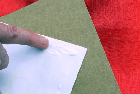 Birthday Parcel Card - spreading glue with finger