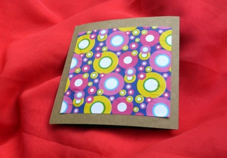 Birthday Parcel Card - Stick the gift wrap to the card.