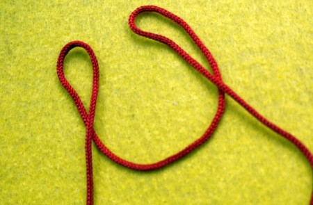 Birthday Parcel Card - making two loops for bow