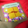 Birthday Parcel Card - finished card with matching envelop