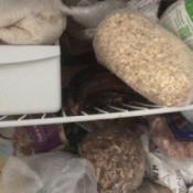 Dried goods stored in the freezer.