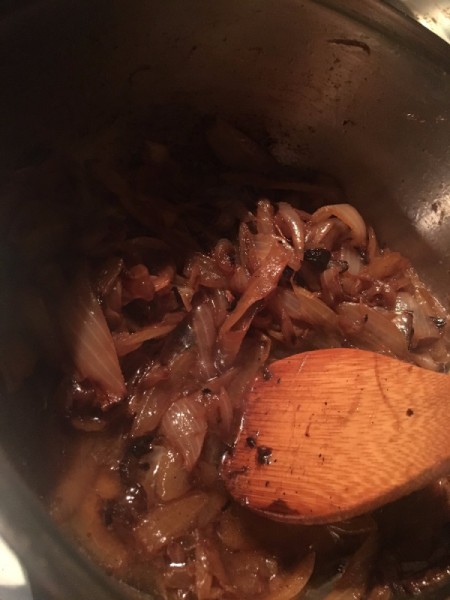 caramelized onions for French onion soup.