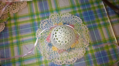 Mini Hat Spring Wreath - glue ribbon to hat