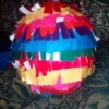 DIY Piñata - balloon wrapped with fringed paper - allow to dry