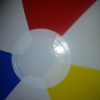 A colorful inflated beach ball.