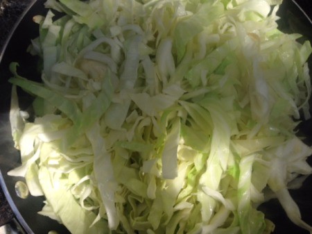 cabbage in pan