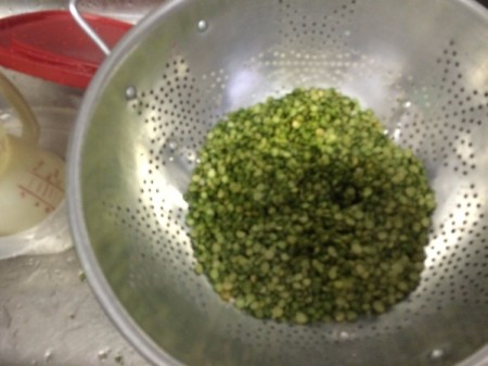 split peas rinsed in colander