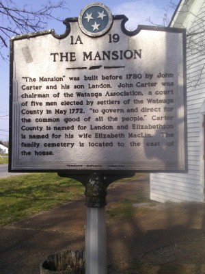 A sign at the Carter Mansion in Tennessee.