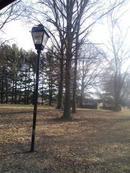 A lamp post at the Carter Mansion.