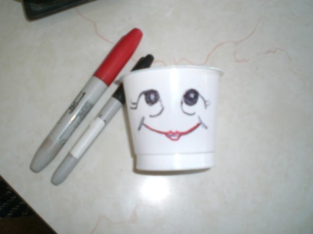 Grow Grass Hair for Project or Pets - draw funny faces on cups