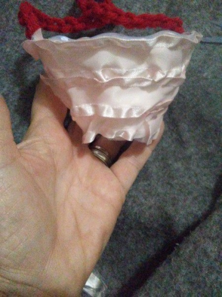 Mini Easter Basket with Candy - complete wrapping the bowl