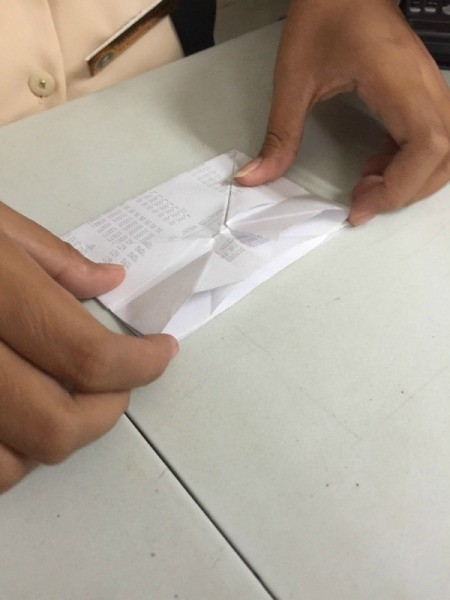 Folded Paper Box - Fold equally the 4 opposite edges.