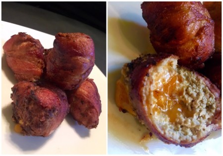 Bacon Wrapped Cheddar Filled Meatballs