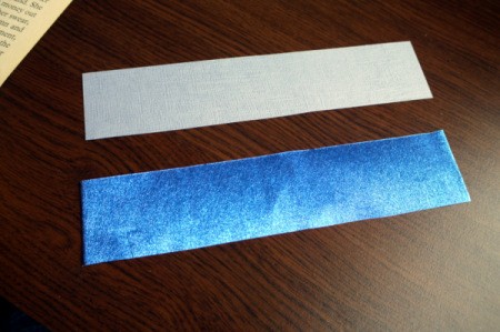 Punched Paper Bookmark - cut card for backing the size you want and cut a piece of paper the same size
