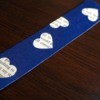 Punched Paper Bookmark - dark blue paper bookmark with heart cut outs
