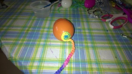 Unique Eggs in One Homemade Basket - glue and begin wrapping