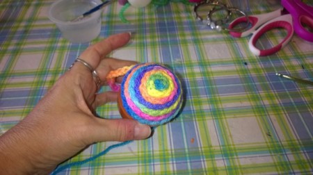 Unique Eggs in One Homemade Basket - continue wrapping and glue as you go