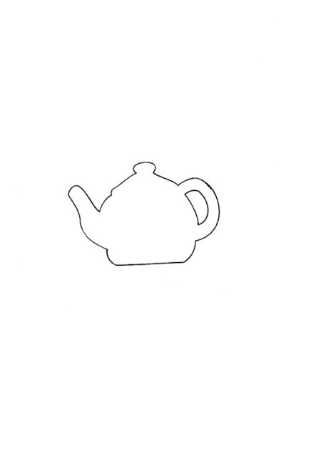 Tea is Served! - Tea Tray Cloth - line drawing of teapot