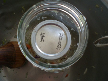 jelly jar in wide mouthed quart jar