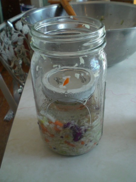 jelly jar in wide mouthed quart jar