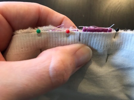 Fabric Cover for Baby Gate - pin loops inside the seam