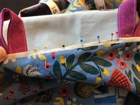 Fabric Cover for Baby Gate - pin the turning opening closed