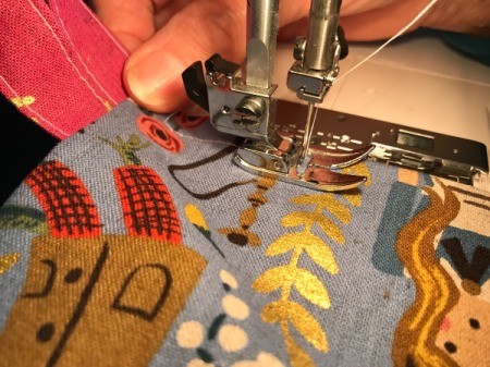 Fabric Cover for Baby Gate - top stitch 1/4 inch from the edge around the entire panel