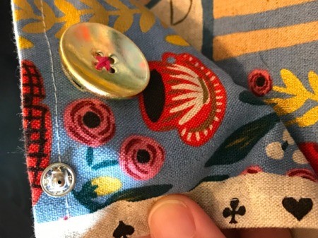 Fabric Cover for Baby Gate - sewing snap on