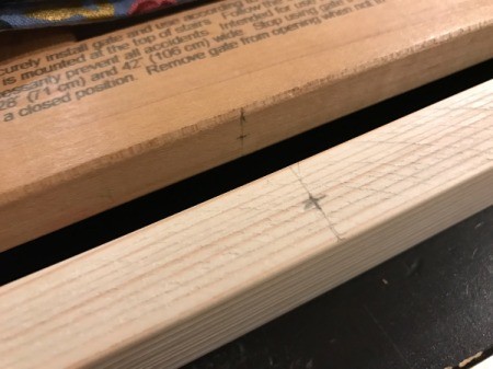 Fabric Cover for Baby Gate - mark for screw location