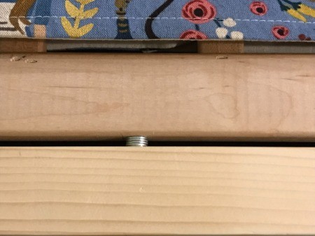 Fabric Cover for Baby Gate - close up of washers