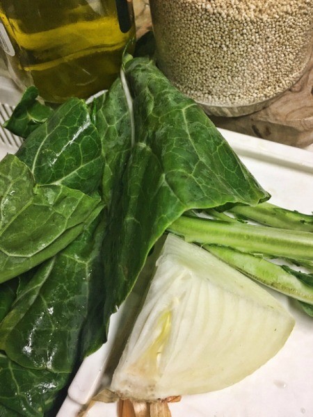 Kale and Onion Quinoa ingredients