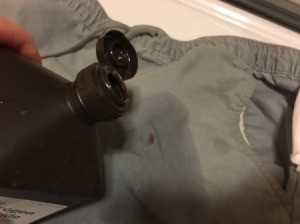 Peroxide for Removing Blood Stains - pour directly on stain