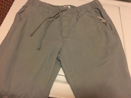 Peroxide for Removing Blood Stains - stain gone and pants ready to wear